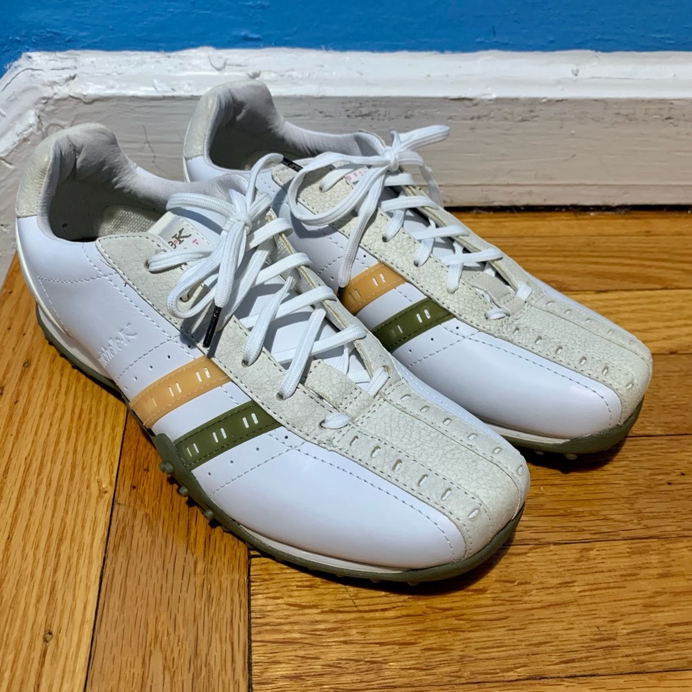 Leather Michelle K sneakers.